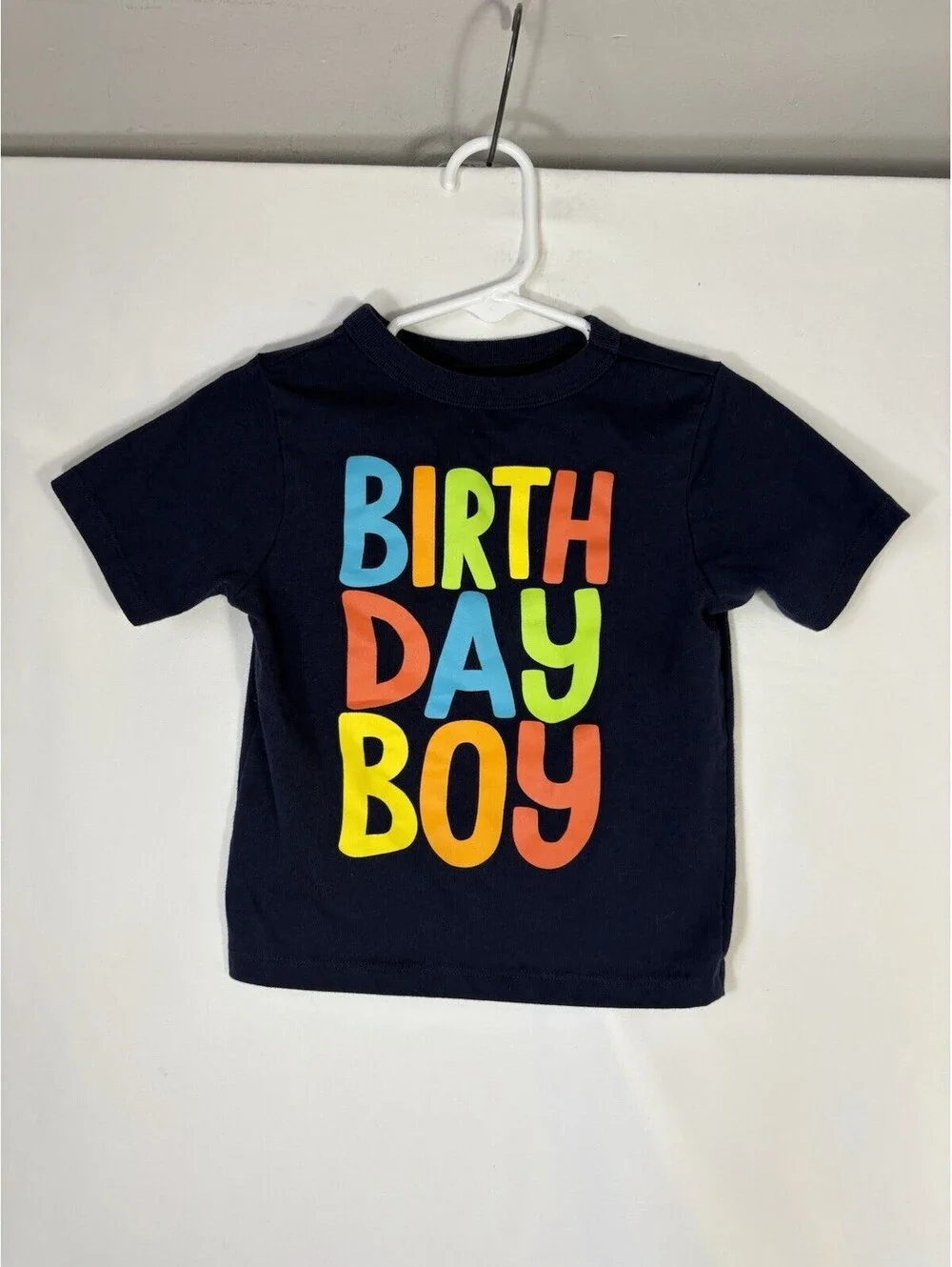 The Children’s Place Birthday Boy Shirt 2T Navy Multicolor Graphic Toddler Tee